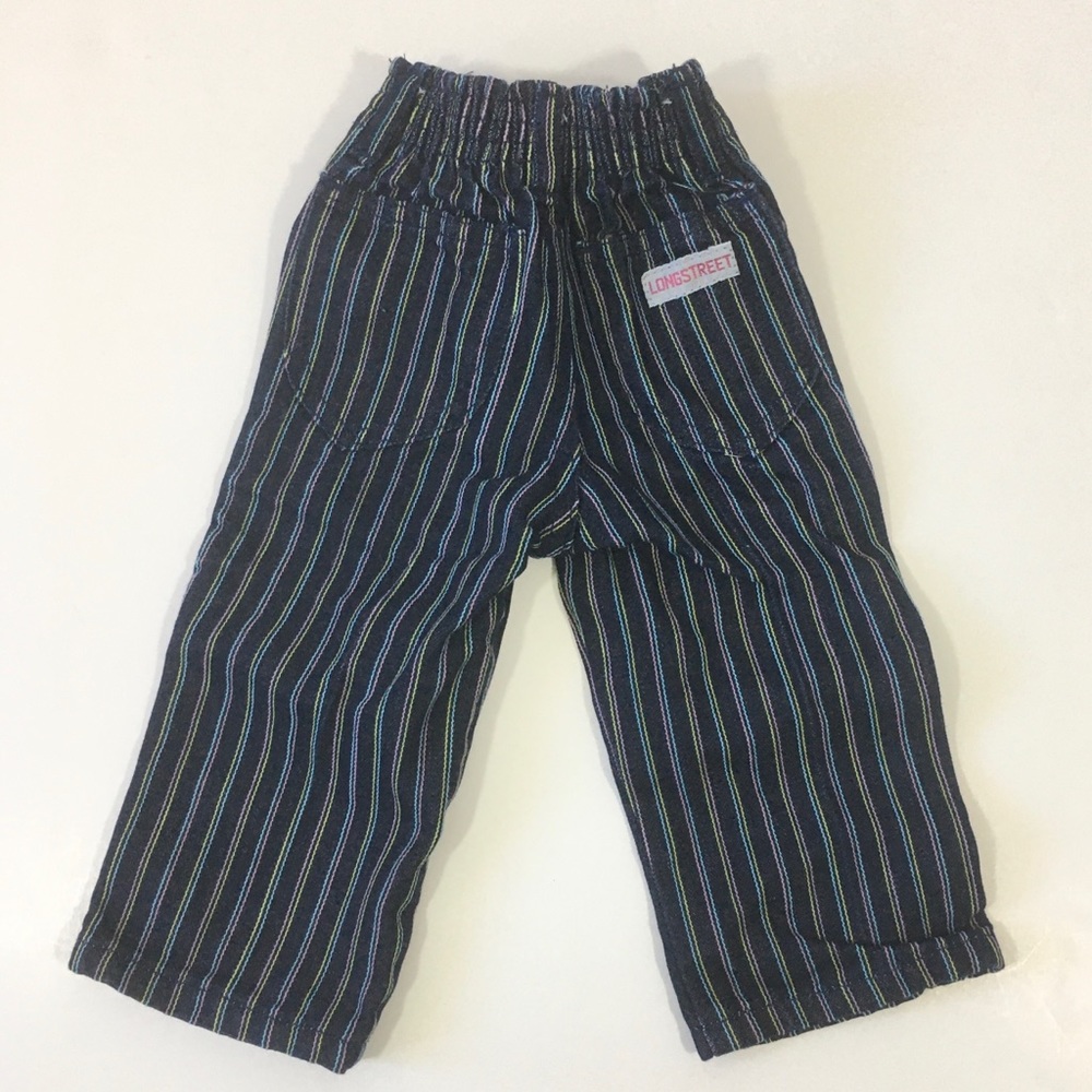 Girl’s Vintage 80’s Longstreet Jeans 9 Months Dark Wash Striped